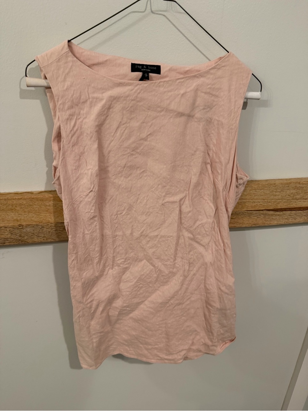 rag & bone Pale Pink Sleeveless Cotton Tank